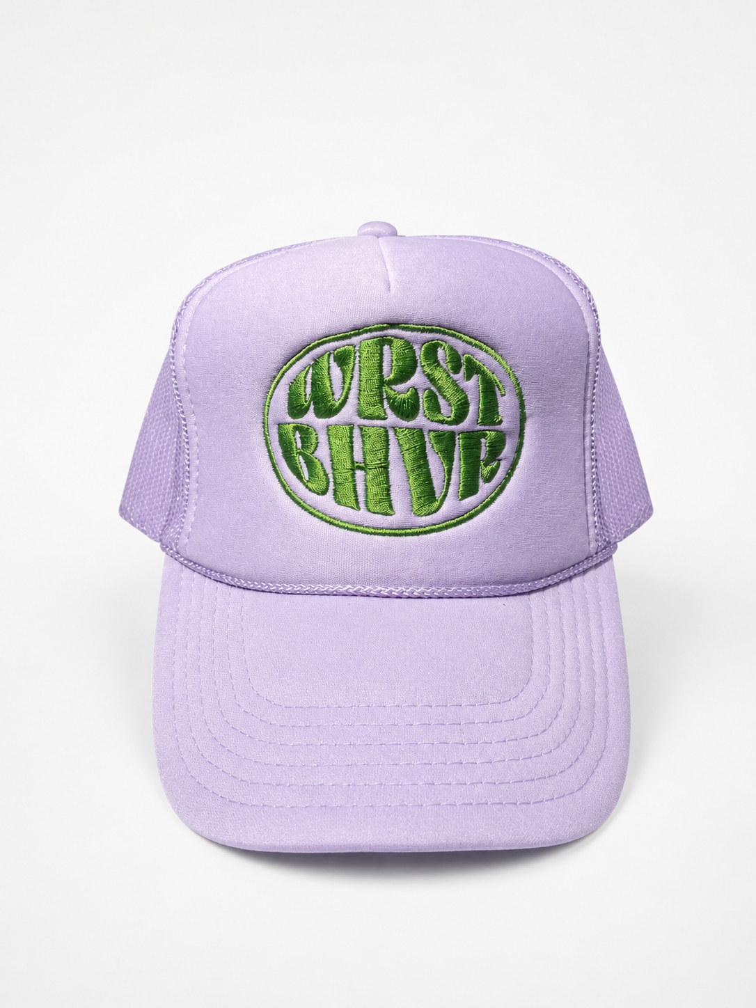 WRST BHVR Trucker Hat — Lavender / Green