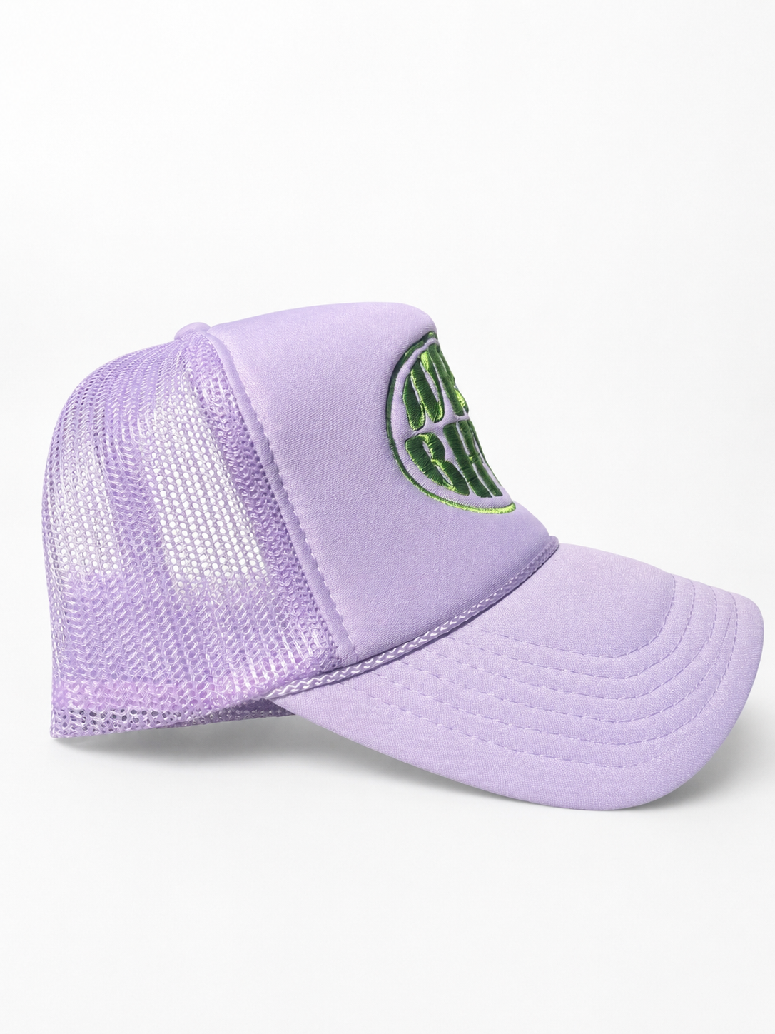 WRST BHVR Trucker Hat — Lavender / Green
