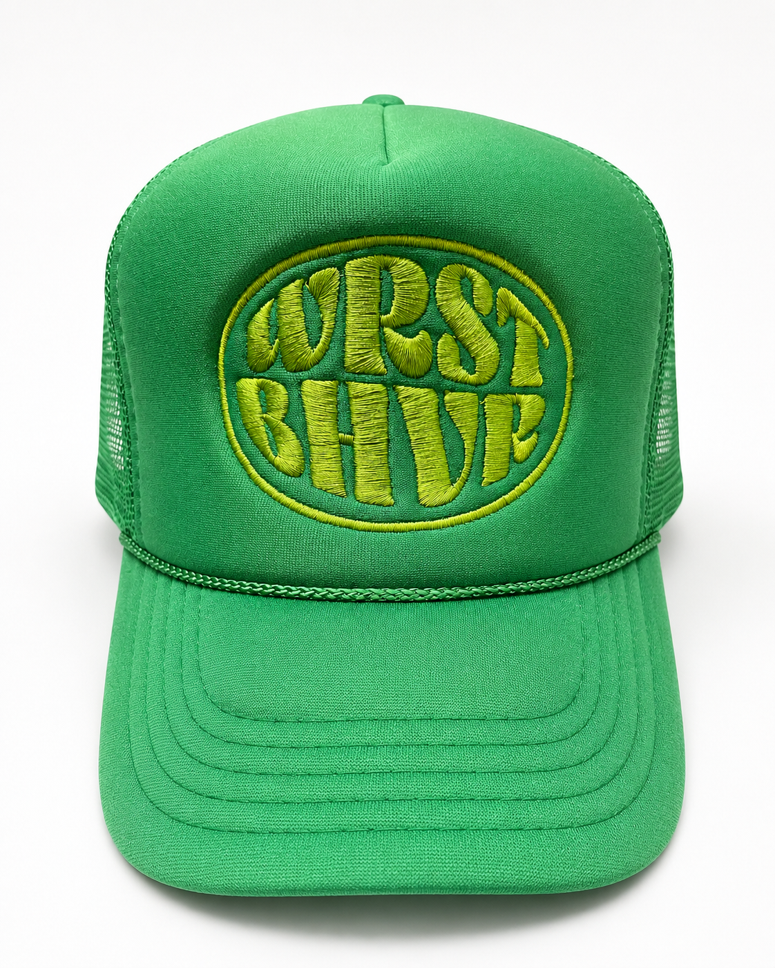 WRST BHVR Trucker Hat — Green / Lime