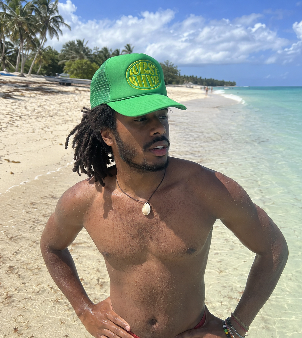 WRST BHVR Trucker Hat — Green / Lime