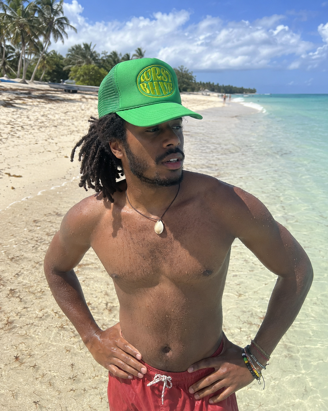 WRST BHVR Trucker Hat — Green / Lime