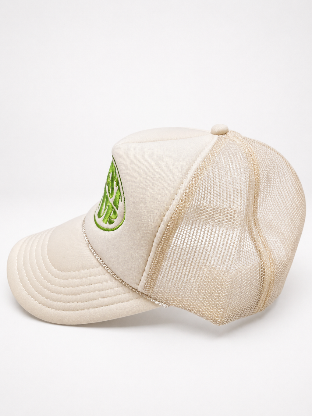 WRST BHVR Trucker Hat — Cream / Olive