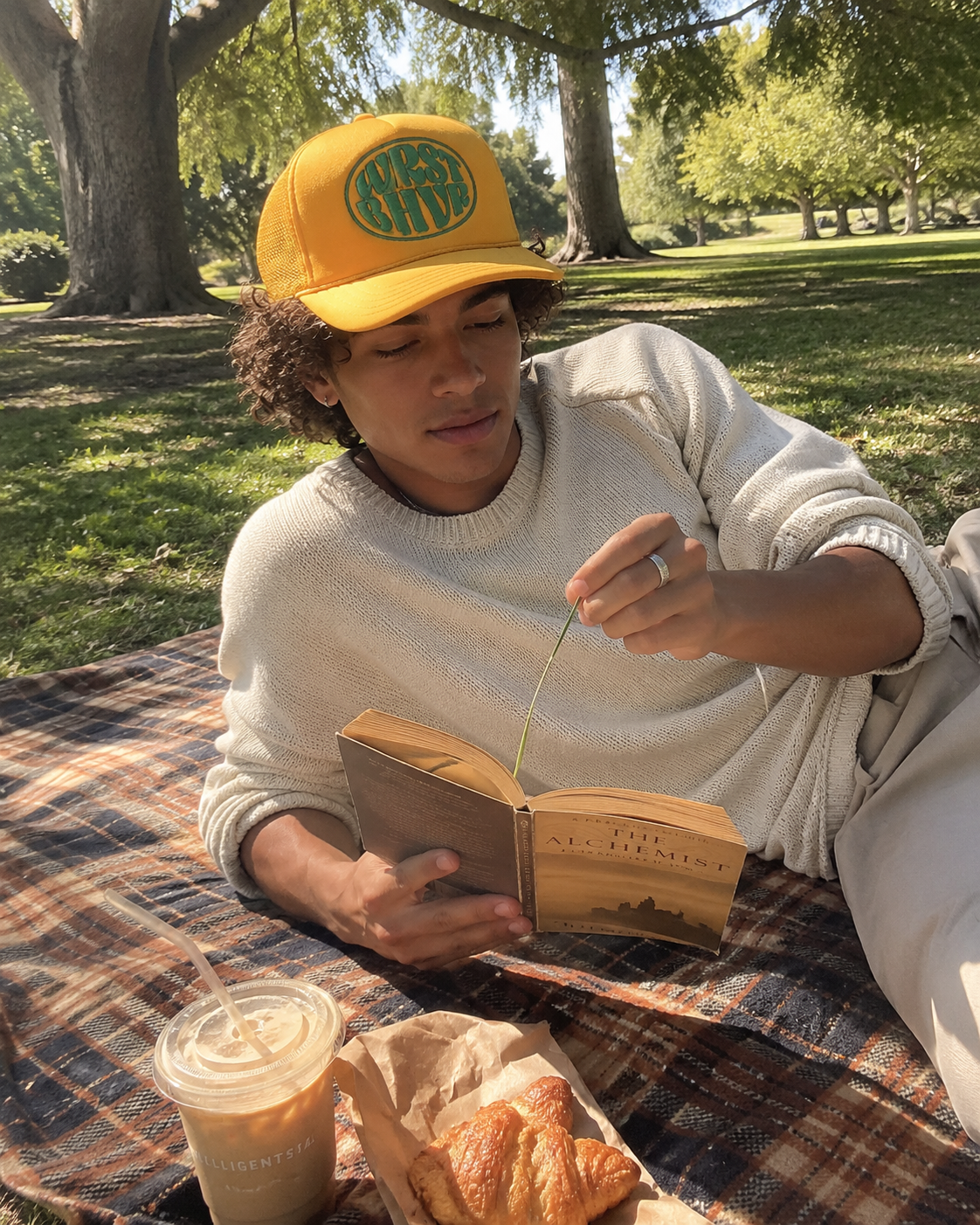 WRST BHVR Trucker Hat — Mustard / Green
