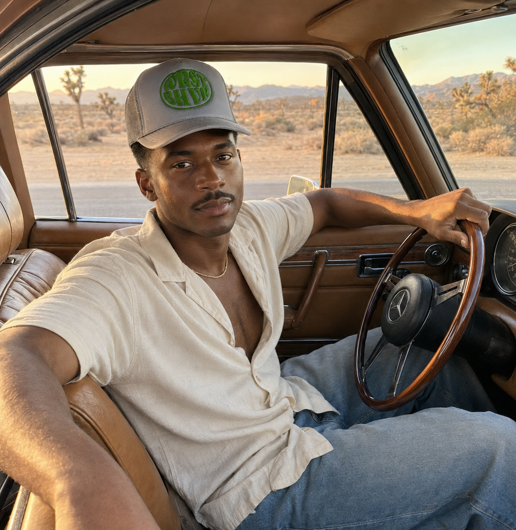 WRST BHVR Trucker Hat — Grey / Olive