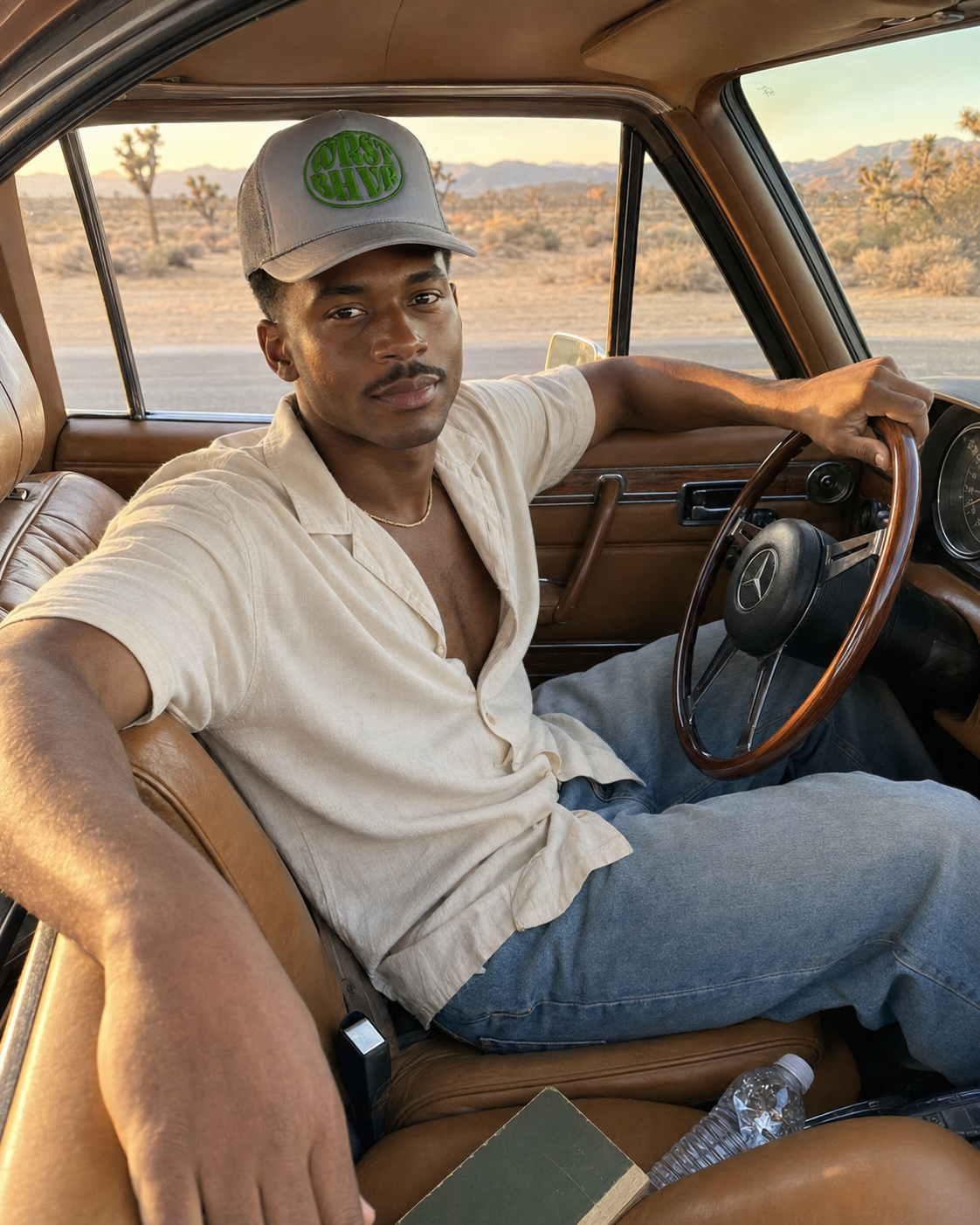 WRST BHVR Trucker Hat — Grey / Olive