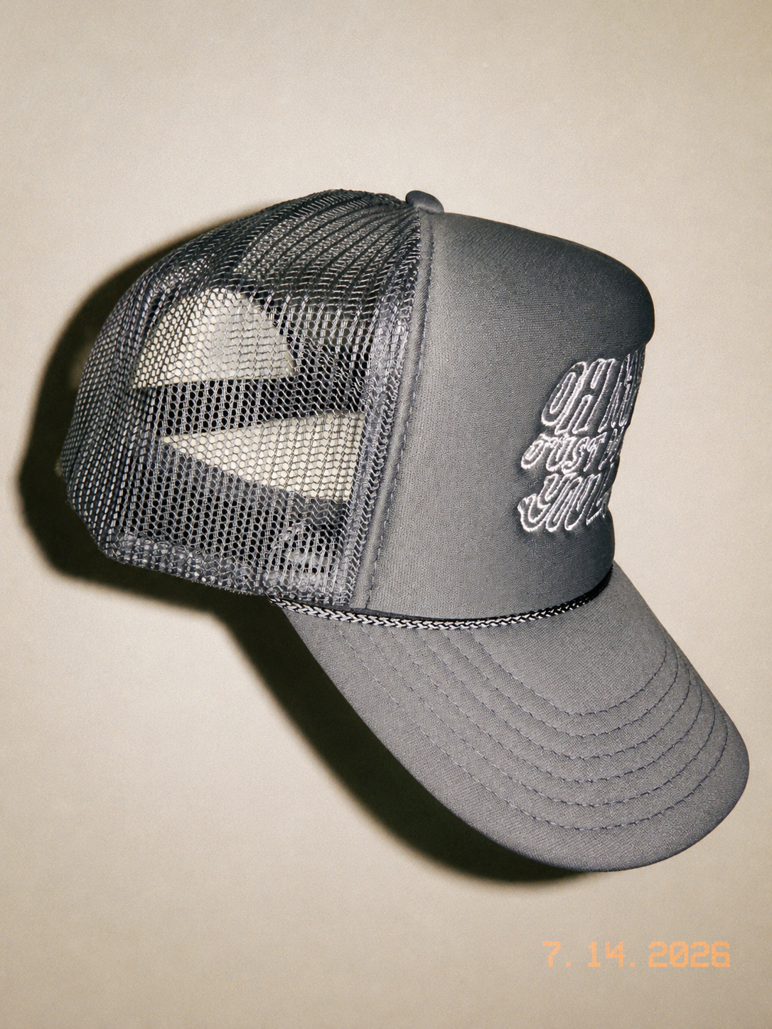 "Oh Man Just Do What You Love" Trucker Hat — Charcoal